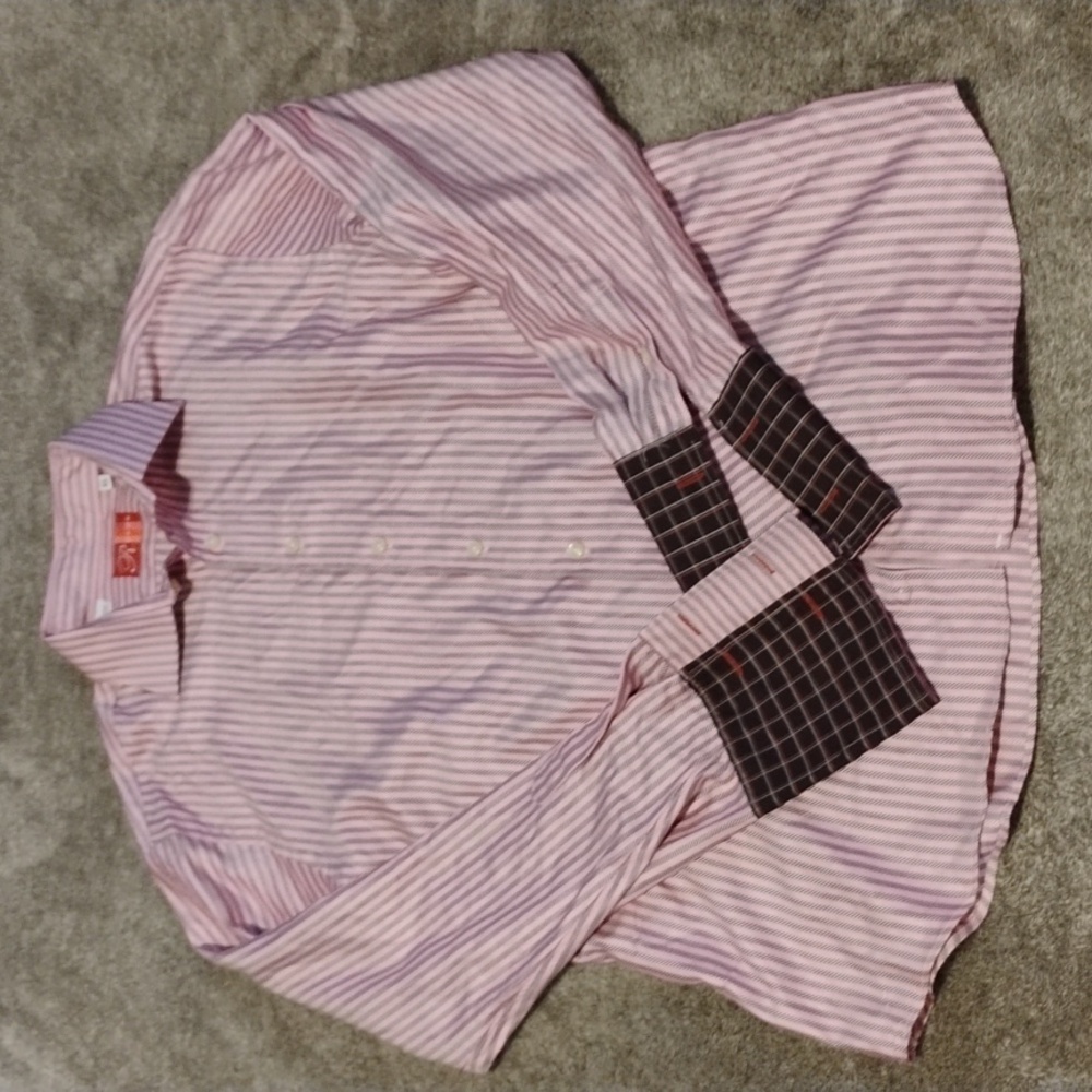 Rufus Striped Button Down Shirt With Contrast Cuffs